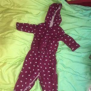 Carters 3/4 sleeve hoodie romper cat print 24m